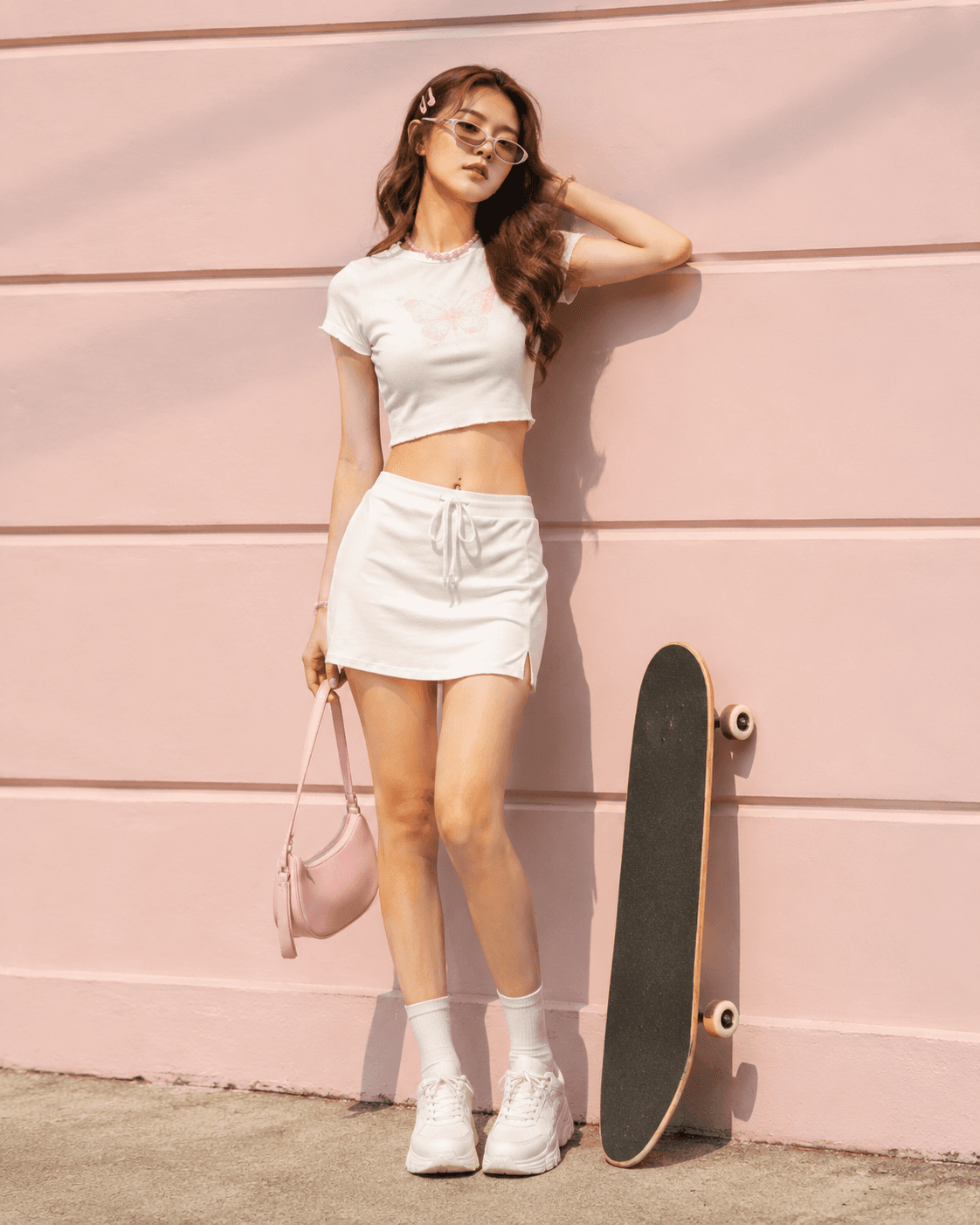 Set Y2K croptop và chân váy